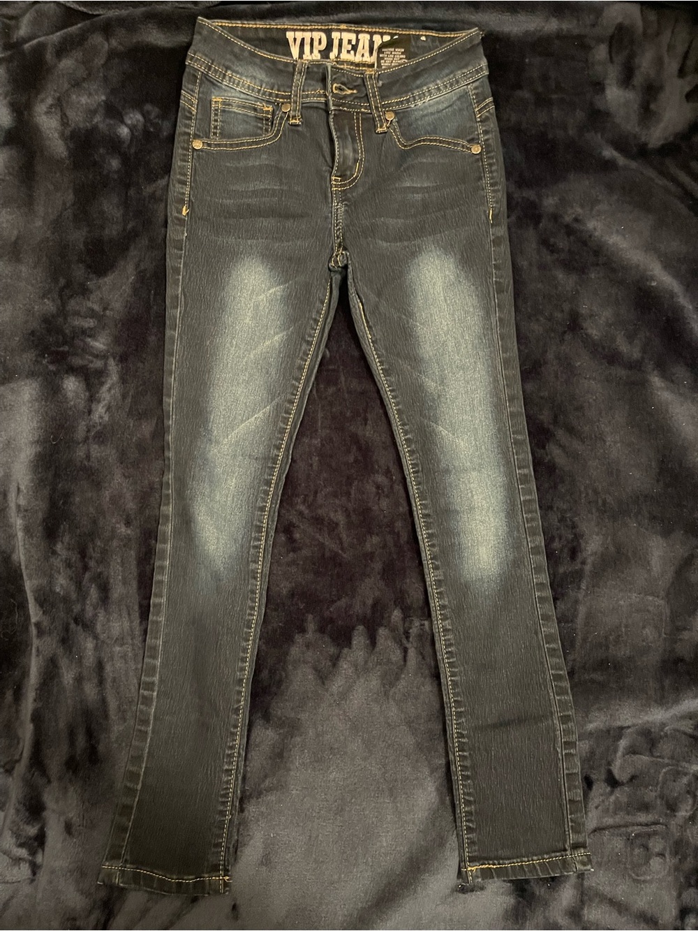 VIP Kids Black Skinny Jeans with Faded Highlights